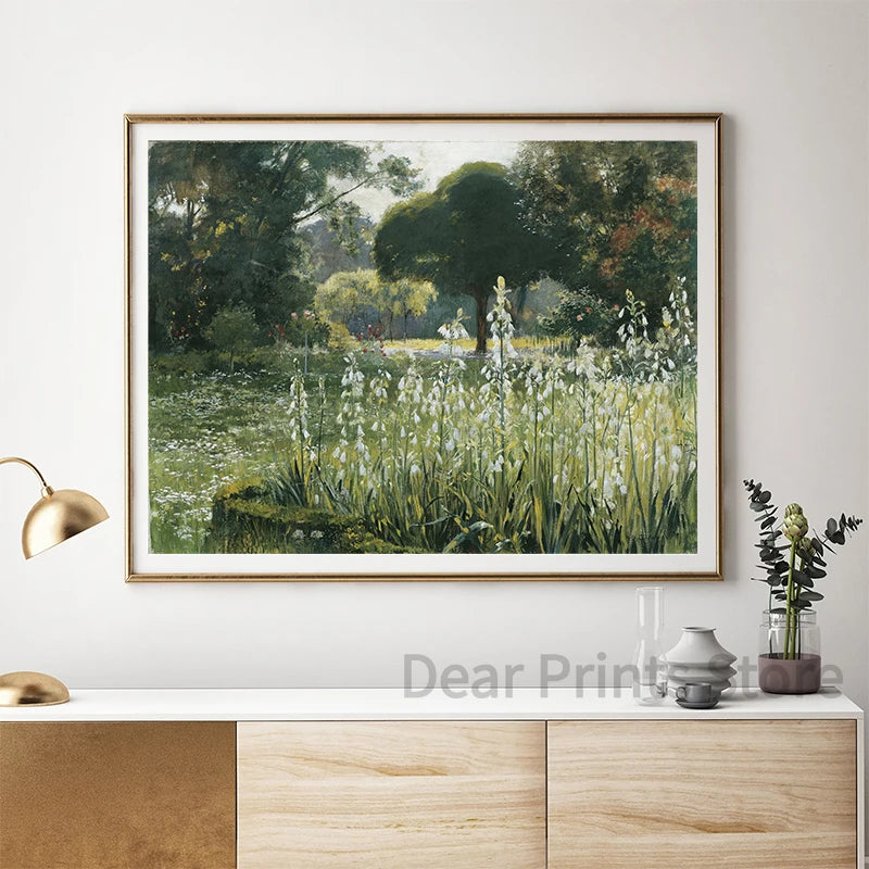 Vintage Summer Landscape Canvas Painting Poster for Home Decor