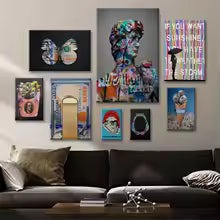 Retro David Sculpture Graffiti Canvas Painting Poster for Home Decor