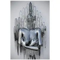 Abstract Metal Figure Statue Canvas Painting Poster for Home Decor