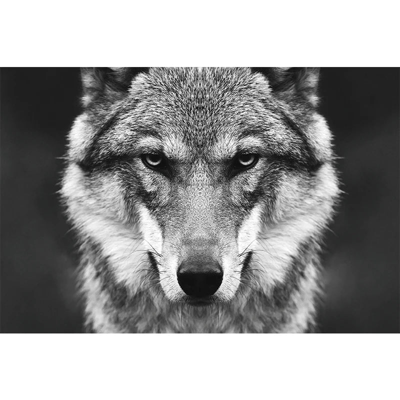 Nordic Wolf Head Wild Animal Canvas Painting Poster for Home Decor