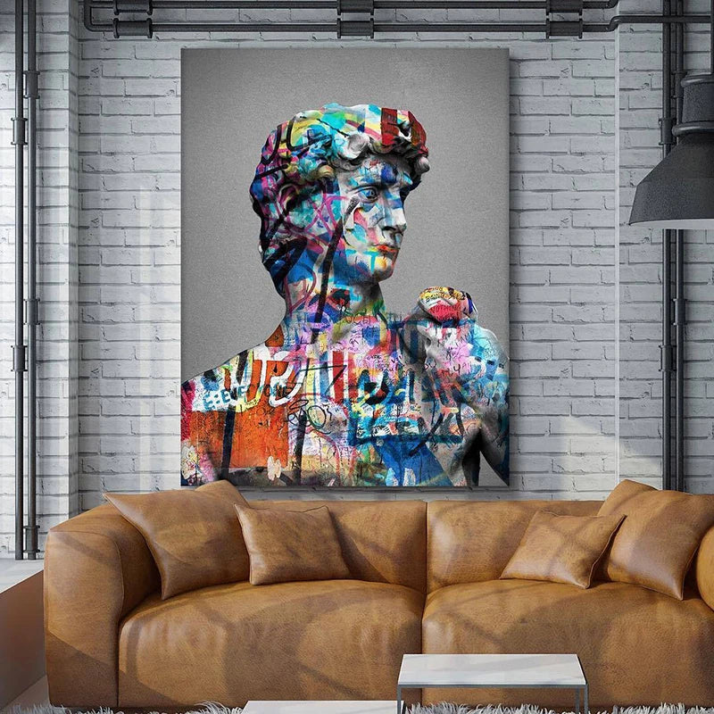 Retro David Sculpture Graffiti Canvas Painting Poster for Home Decor