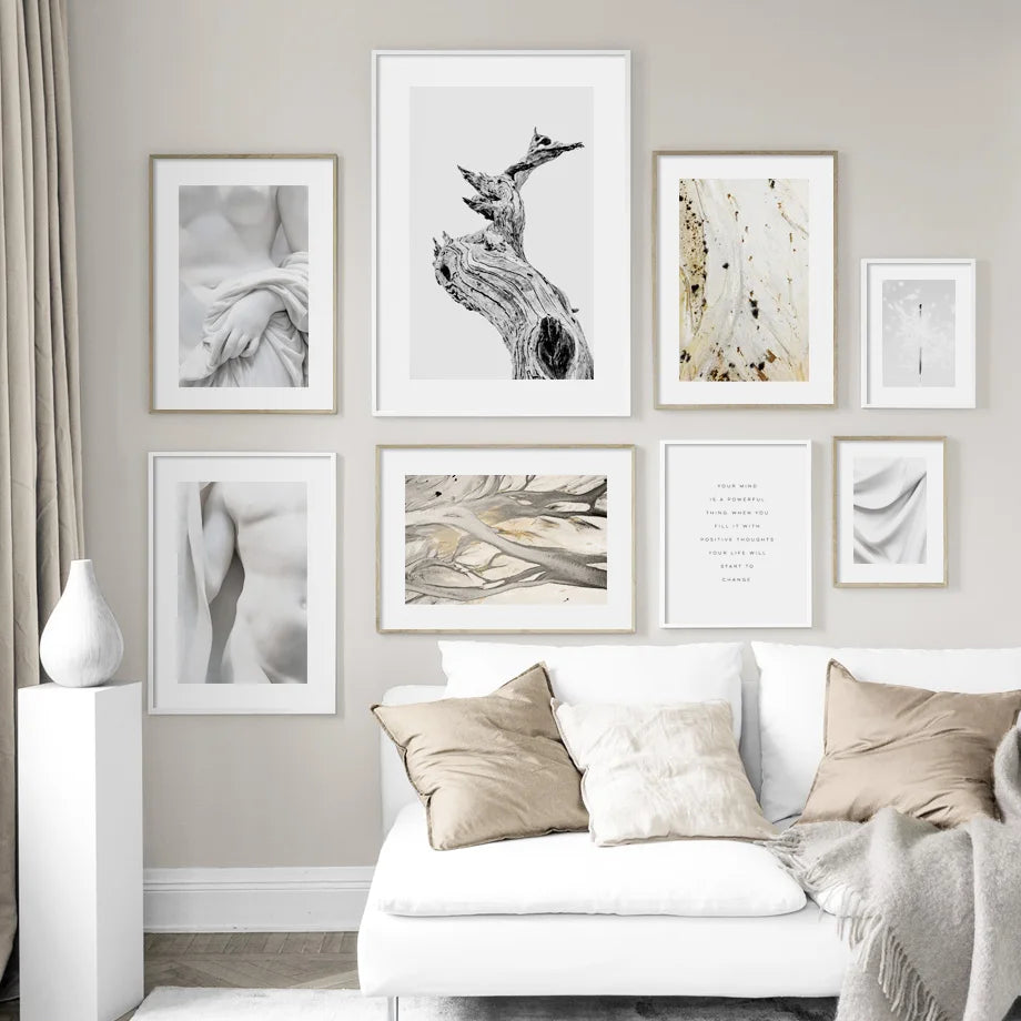 Nordic Abstract Figure Canvas Wall Art Print for Living Room