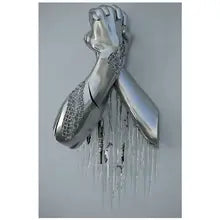 Abstract Metal Figure Statue Canvas Painting Poster for Home Decor