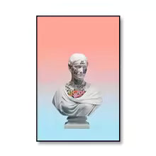 Modern David Vaporwave Sculpture Canvas Wall Art Print for Living Room