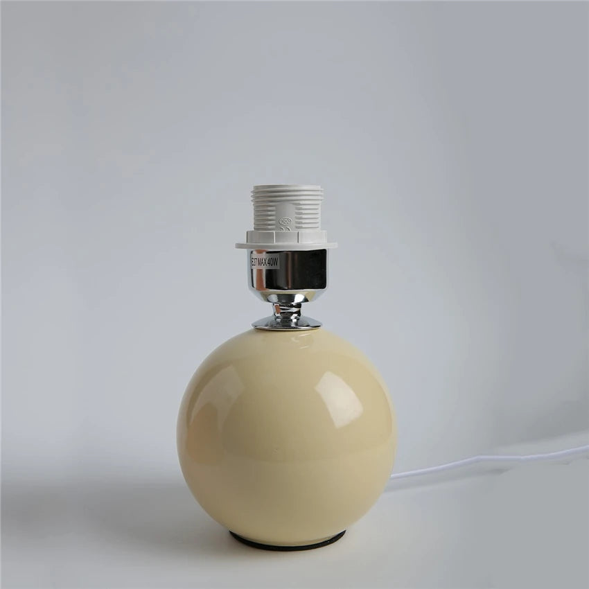 Japanese-Style Ceramic Table Lamp with Pleated Fabric Shade for Bedroom