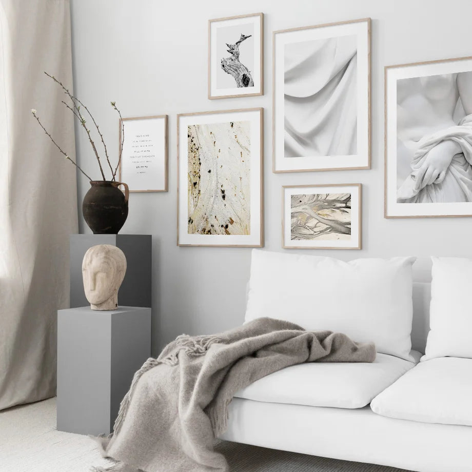 Nordic Abstract Figure Canvas Wall Art Print for Living Room