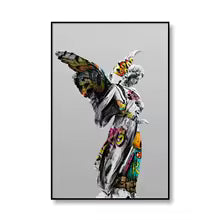 Vaporwave Sculpture Wings Graffiti Canvas Painting Poster for Home Decor