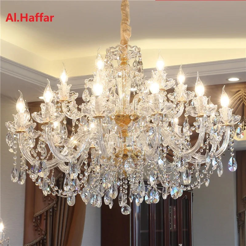 Modern European Style Gold/Silver Clear Crystal K9 Chandelier Hanging Light Fixture