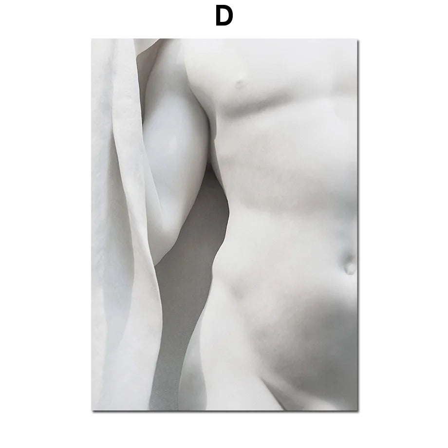 Nordic Abstract Figure Canvas Wall Art Print for Living Room
