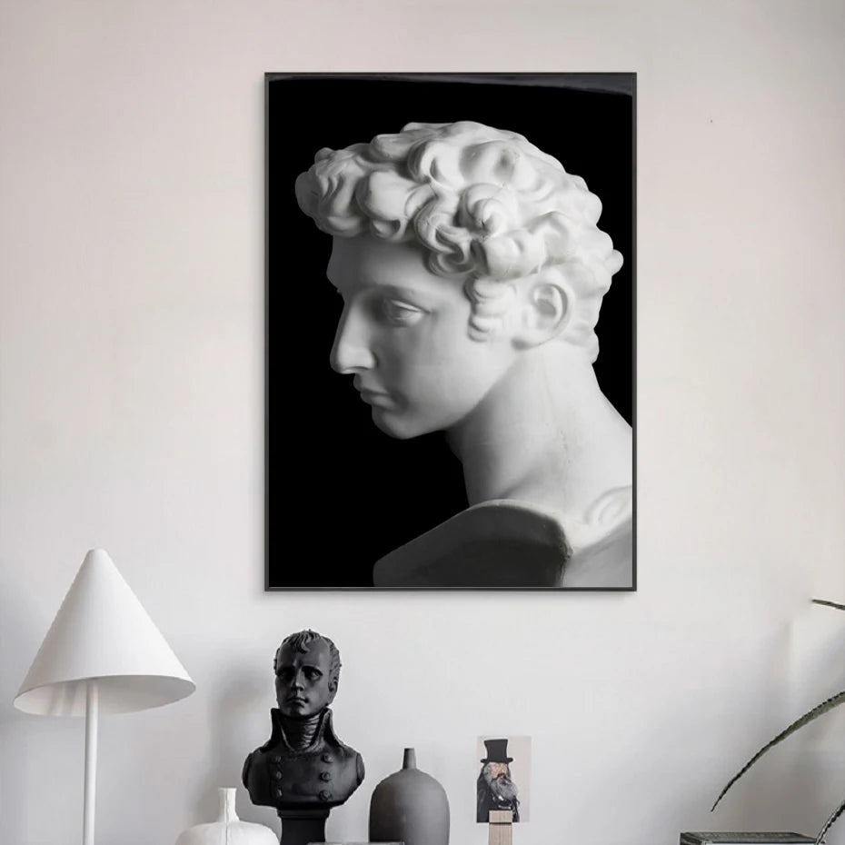 Retro Sculpture Canvas Art Poster Print for Living Room Wall Decor