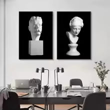 Retro Sculpture Canvas Art Poster Print for Living Room Wall Decor