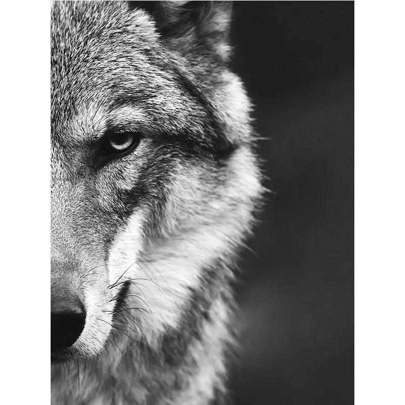 Nordic Wolf Head Wild Animal Canvas Painting Poster for Home Decor