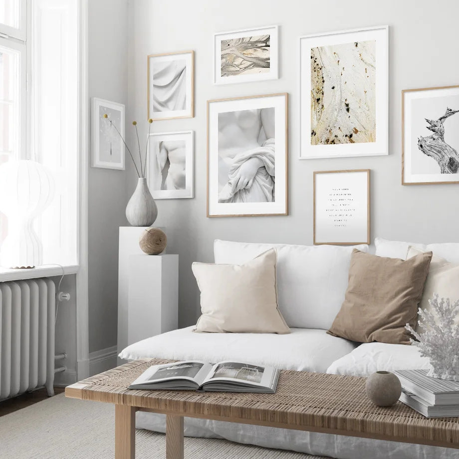 Nordic Abstract Figure Canvas Wall Art Print for Living Room