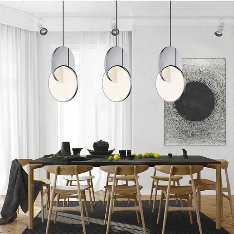 Modern Geometric LED Small Pendant Lamp Gold Silver Table Dining Bedside Bedroom Chandelier Home Decor Lighting
