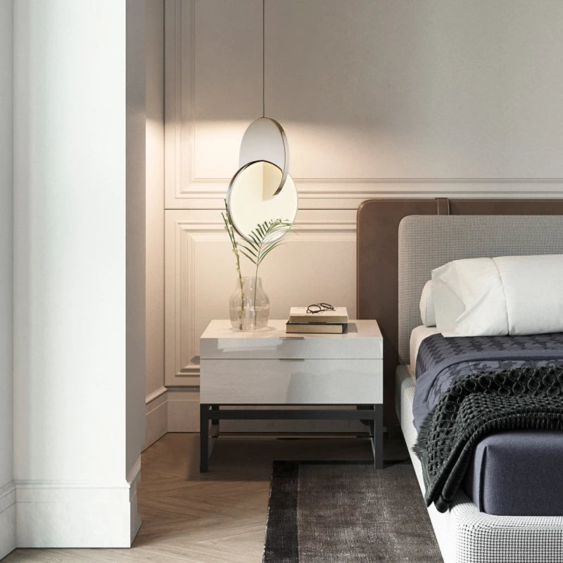 Modern Geometric LED Small Pendant Lamp Gold Silver Table Dining Bedside Bedroom Chandelier Home Decor Lighting