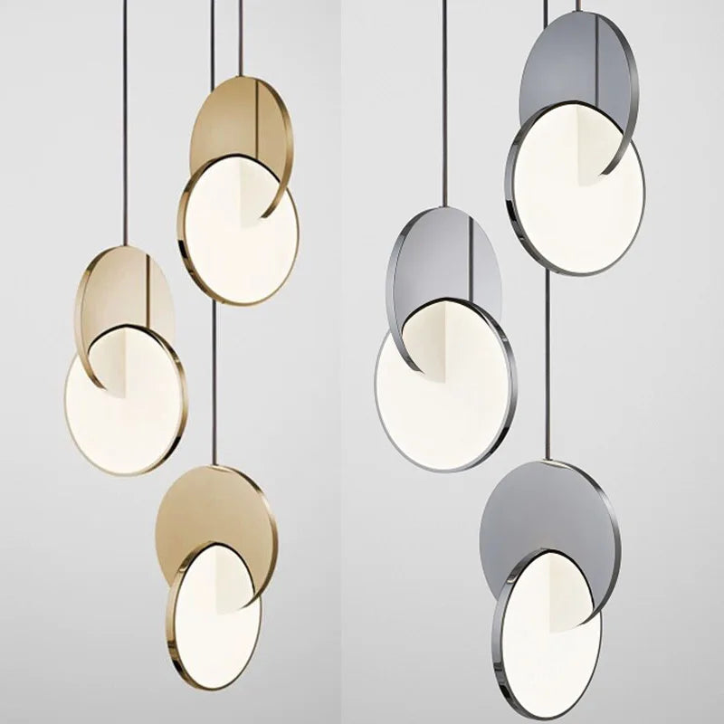 Modern Geometric LED Small Pendant Lamp Gold Silver Table Dining Bedside Bedroom Chandelier Home Decor Lighting