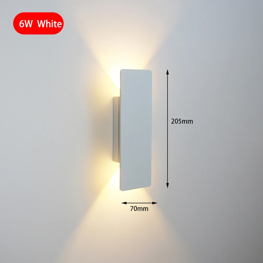 Modern Simple 6W LED Indoor Wall Lamp Bedroom Living Room Home Lighting Aisle Corridor Decoration Aluminum Wall Light