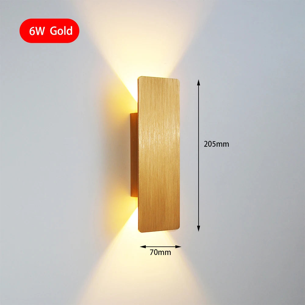 Modern Simple 6W LED Indoor Wall Lamp Bedroom Living Room Home Lighting Aisle Corridor Decoration Aluminum Wall Light