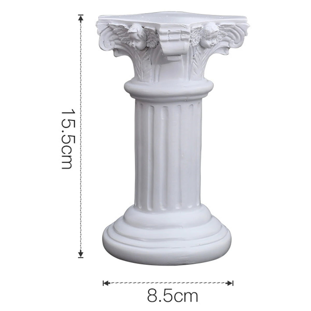 Classic White Roman Pillar Resin Statue Tabletop Ornament for Home Decor