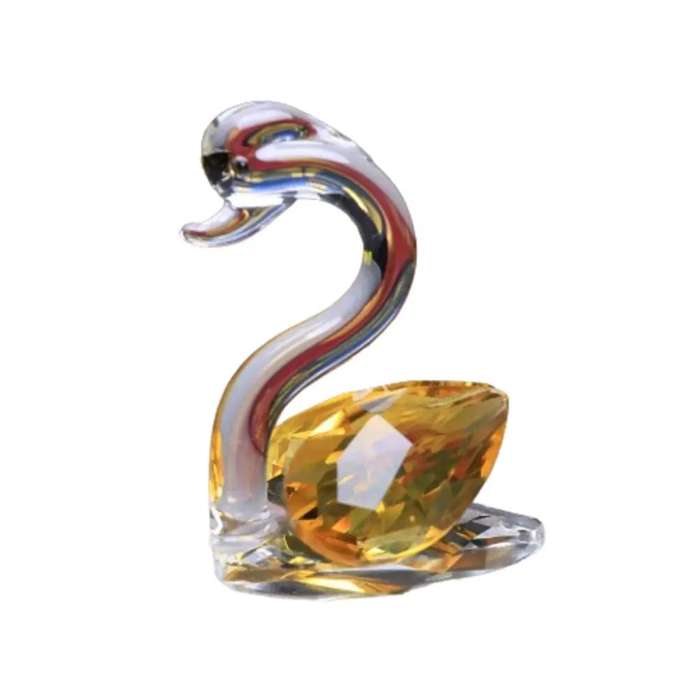 Modern Resin Crystal Swan Sculpture Tabletop Ornament for Home Decor
