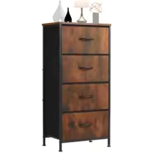 94cm Bedroom Dresser with 4 Fabric Drawers Steel Frame Storage Cabinet