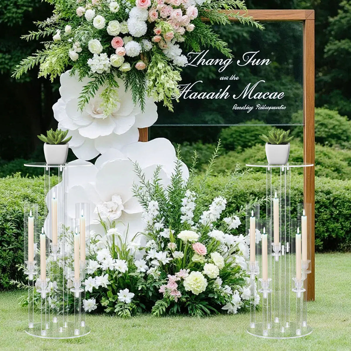 Modern Luxury Acrylic 5 Arm Candelabra for Tabletop Decor