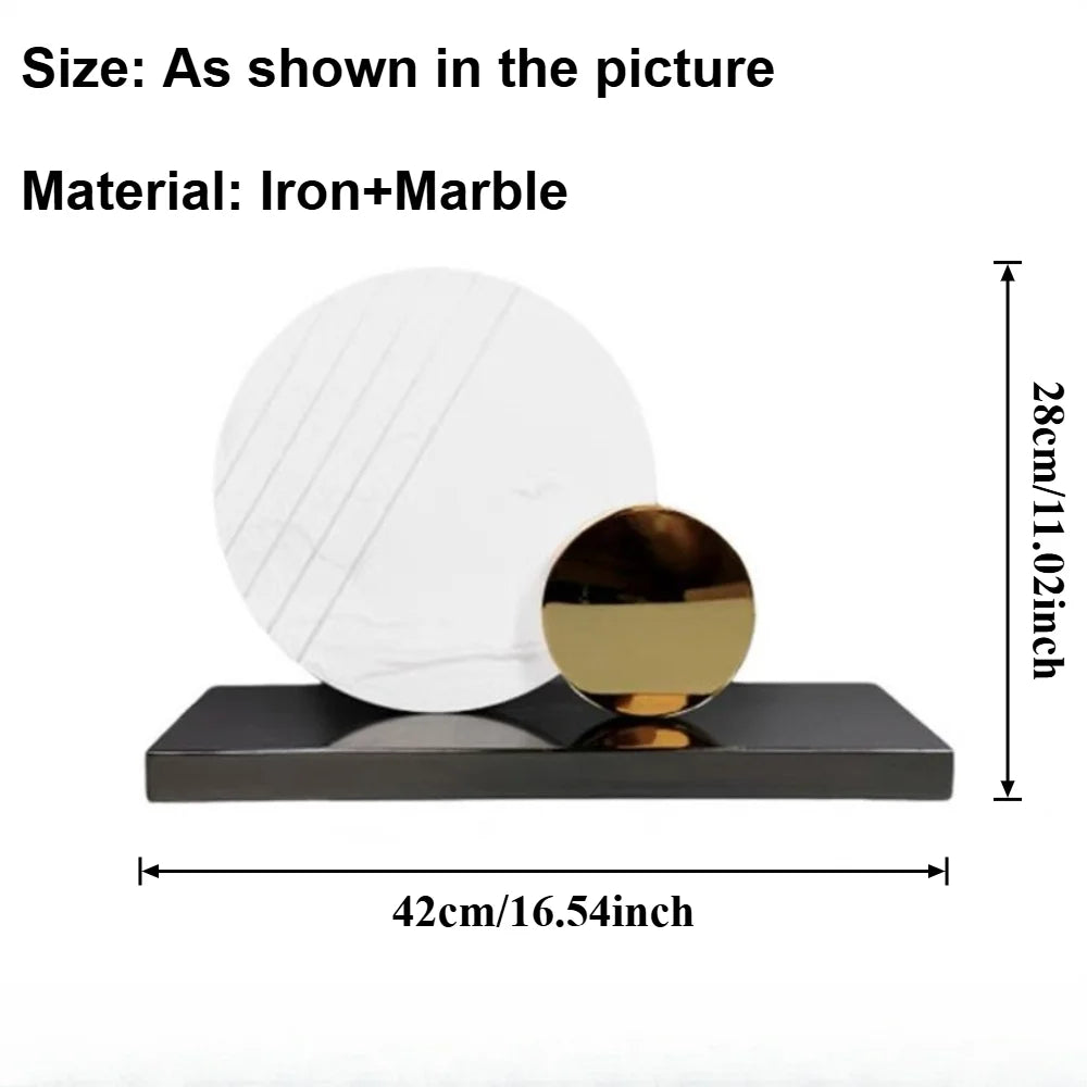 Modern Luxury Ring Metal Sculpture Tabletop Ornament for Home Decor