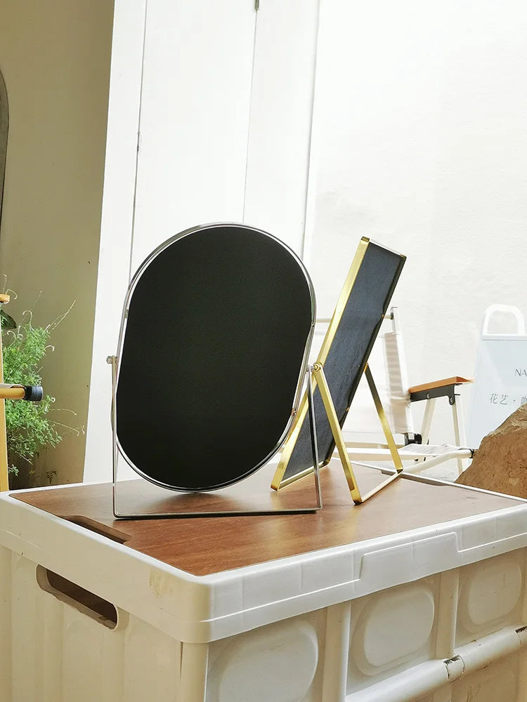 Luxury Rotating Metal Standing Mirror for Home Decor