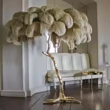 Modern LED Ostrich Feather Floor Lamp for Living Room Bedroom