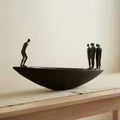 Modern Resin Sailboat Boatman Sculpture Tabletop Ornament for Home Decor