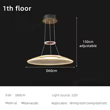 Modern Acrylic Pendant Light for Living Room Dining Table Chandelier LED Hanging Lamp Home Decor Easy Installation