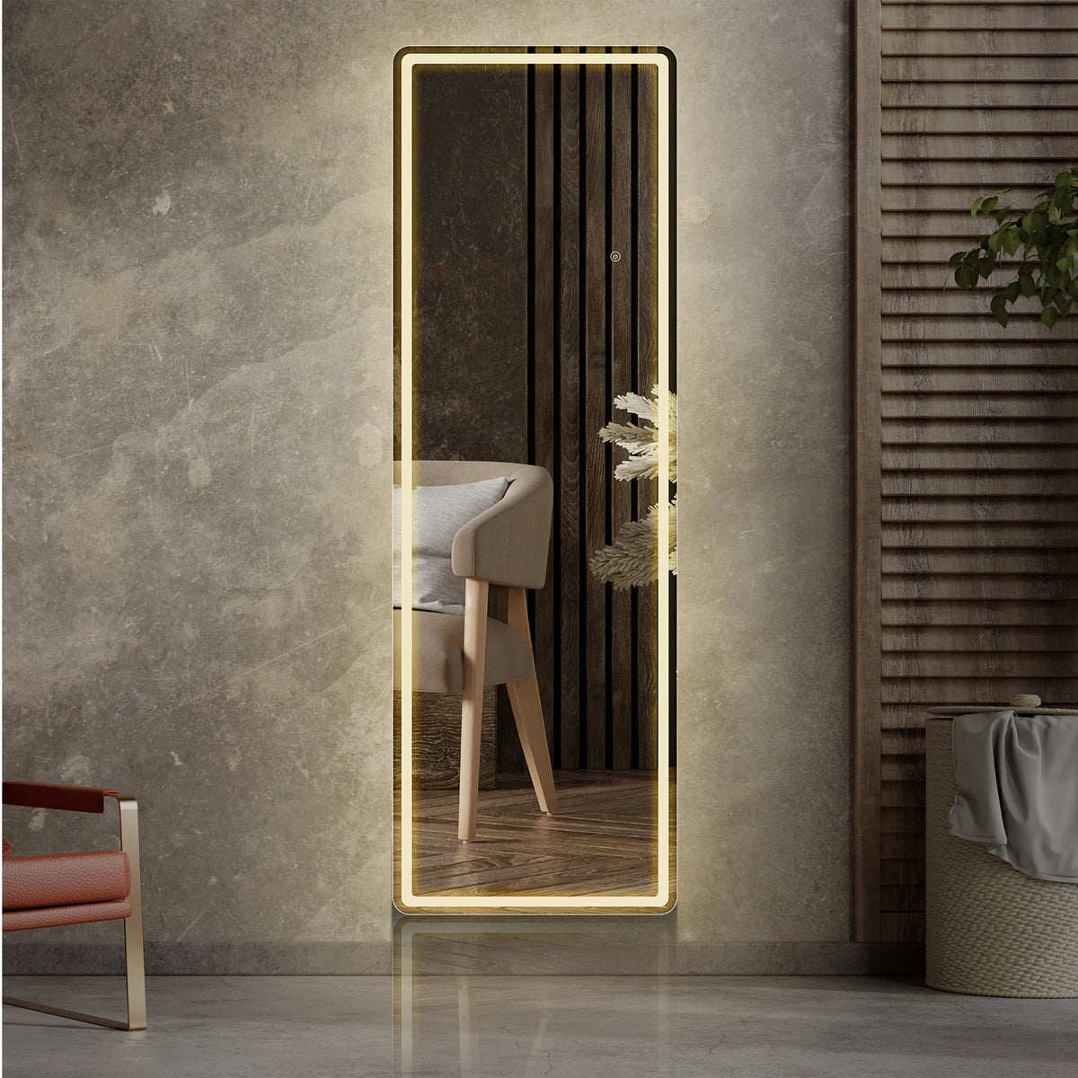 Modern LED Full Length Standing Mirror for Home Decor