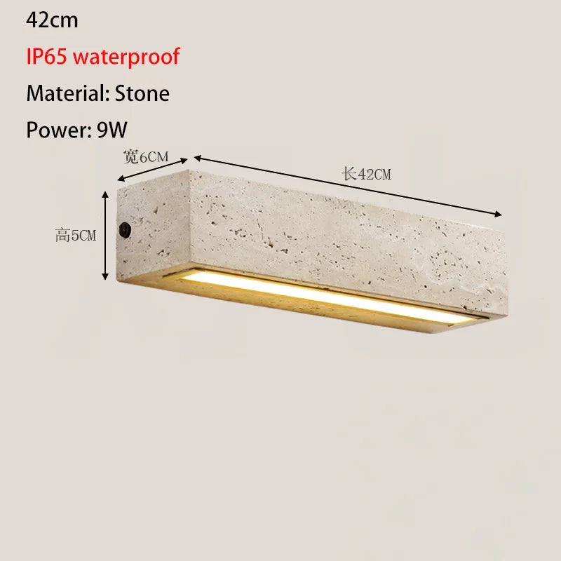 Wabi Sabi Natural Stone Wall Sconce Bedroom Living Room Light