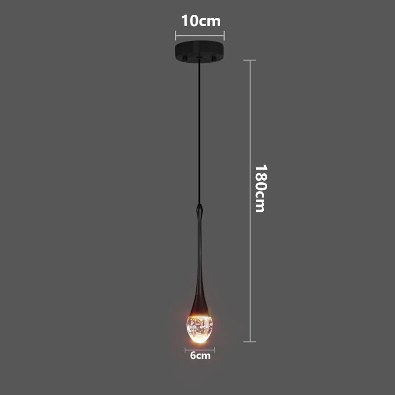 Modern LED Crystal Adjustable Pendant Light for Living Room Bedroom