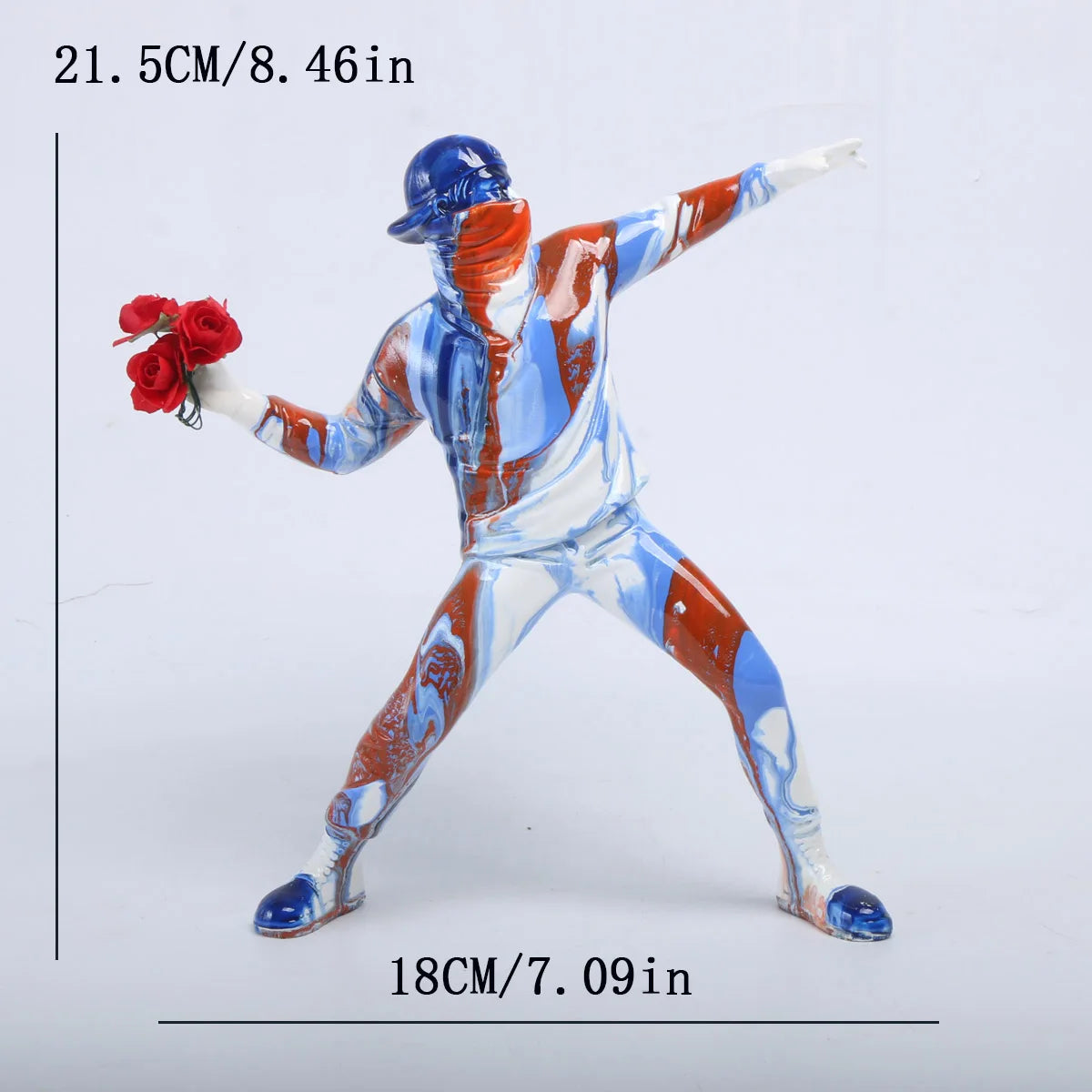 Modern Resin Flower Thrower Statue Figurine for Tabletop Decor