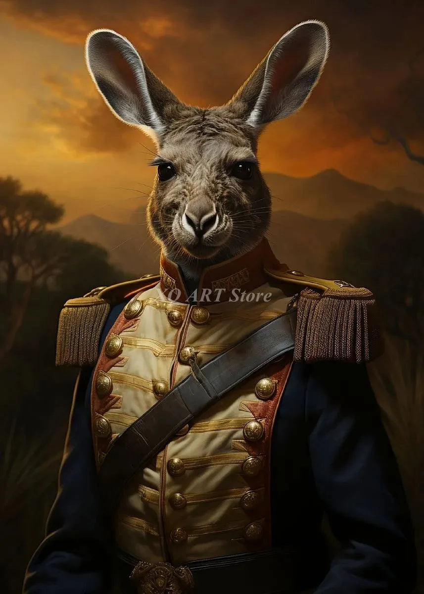 Vintage Victorian Renaissance Animal Portrait Canvas Wall Art Painting for Living Room
