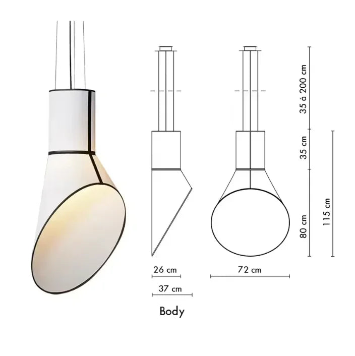 Nordic Fabric Horn Pendant Lamp Modern Chandelier