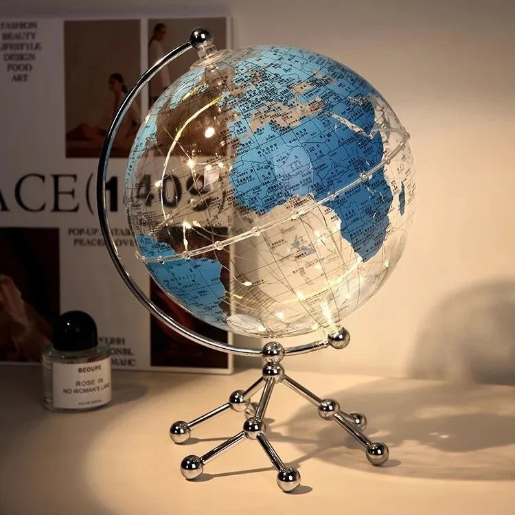 Modern Luxury Metal Globe Sailboat Statue Figurine for Tabletop Decor