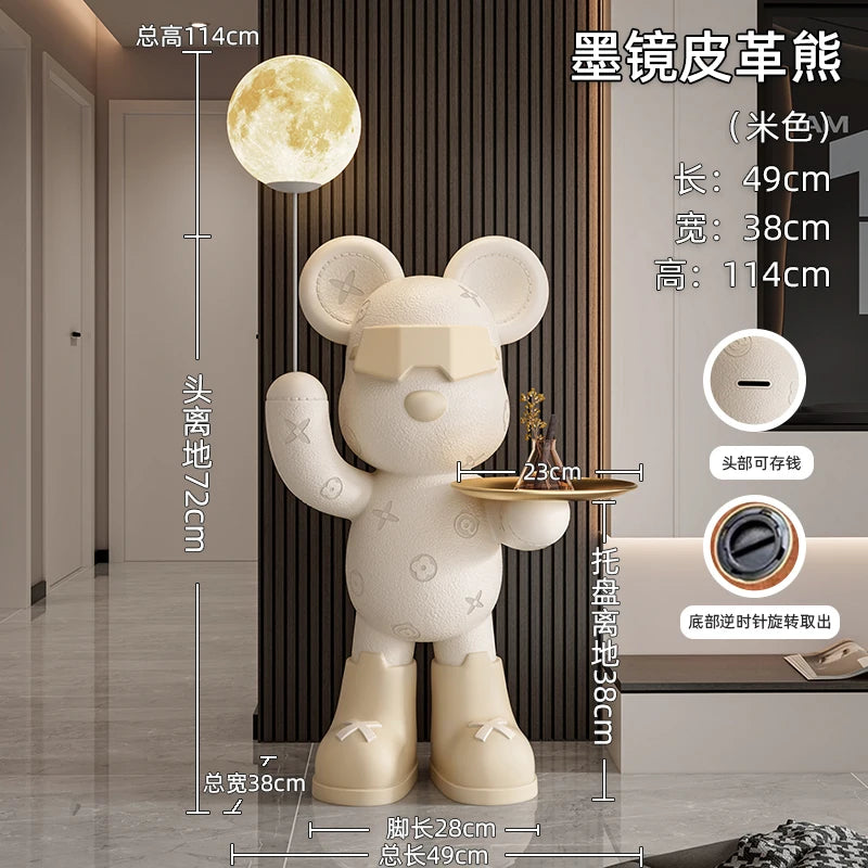 Nordic Resin Bear Floor Statue Figurine for Living Room Decor