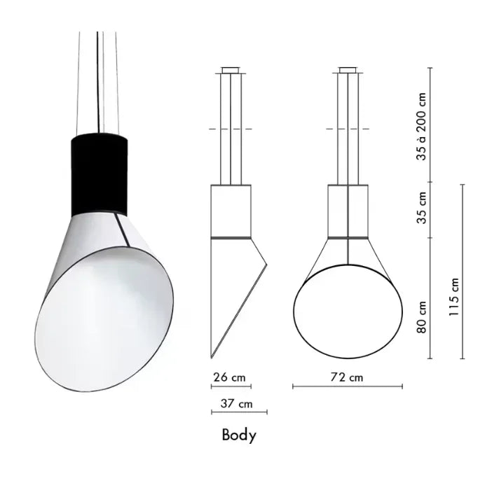 Nordic Fabric Horn Pendant Lamp Modern Chandelier