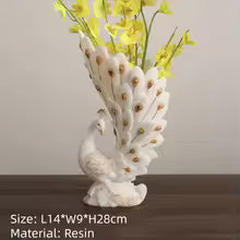 Vintage Sandstone Peacock Sculpture Tabletop Figurine for Home Decor