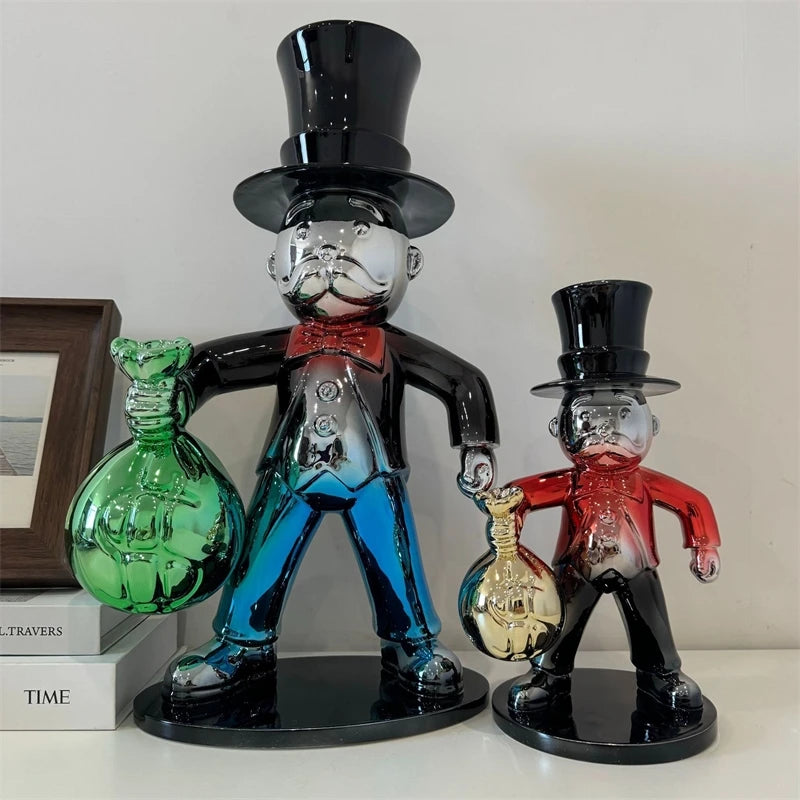 Modern Electroplated Resin Sculpture Tabletop Figurine for Living Room Decor
