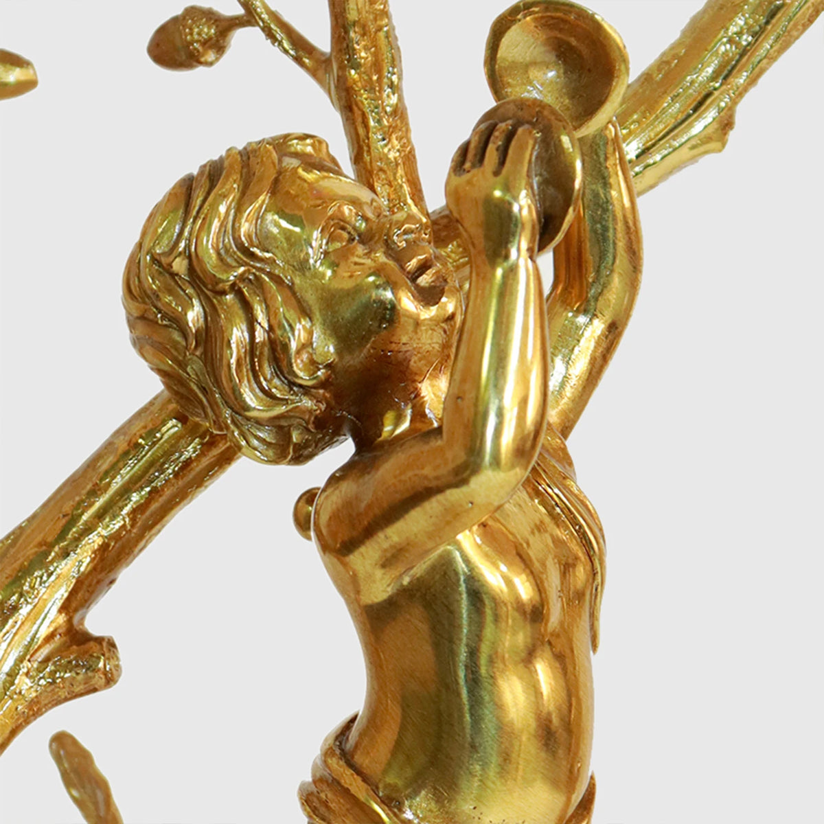 French Vintage Brass Angel Candle Holder Ornament for Tabletop Decor