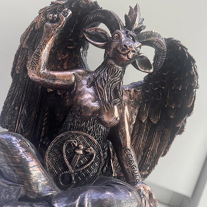 Vintage Resin Goat Baphomet Statue Wall Decor Plaque for Home Decor