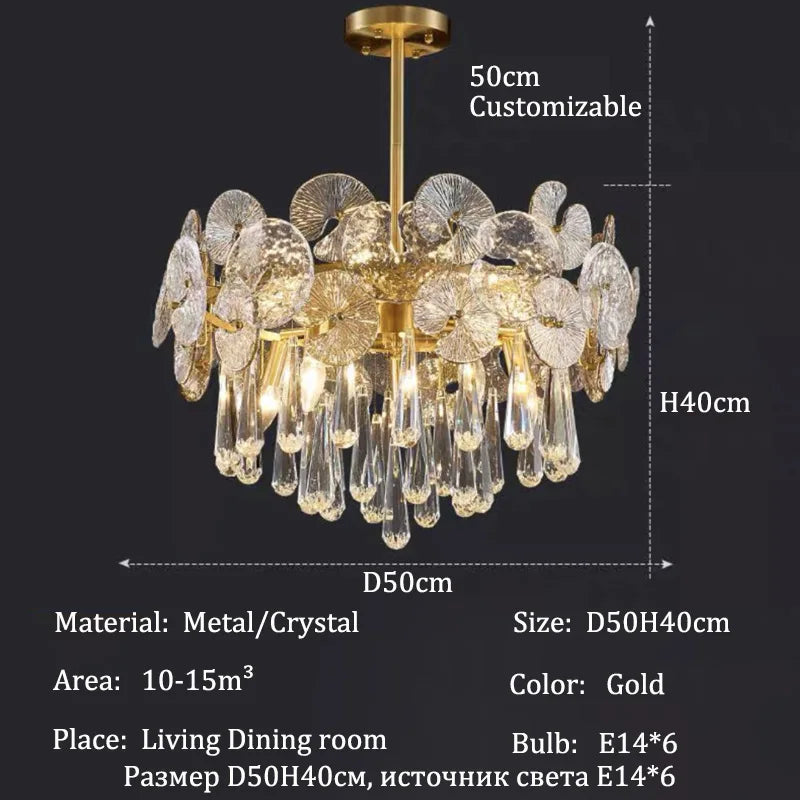 Modern Crystal LED Pendant Chandelier for Living Room Dining Room