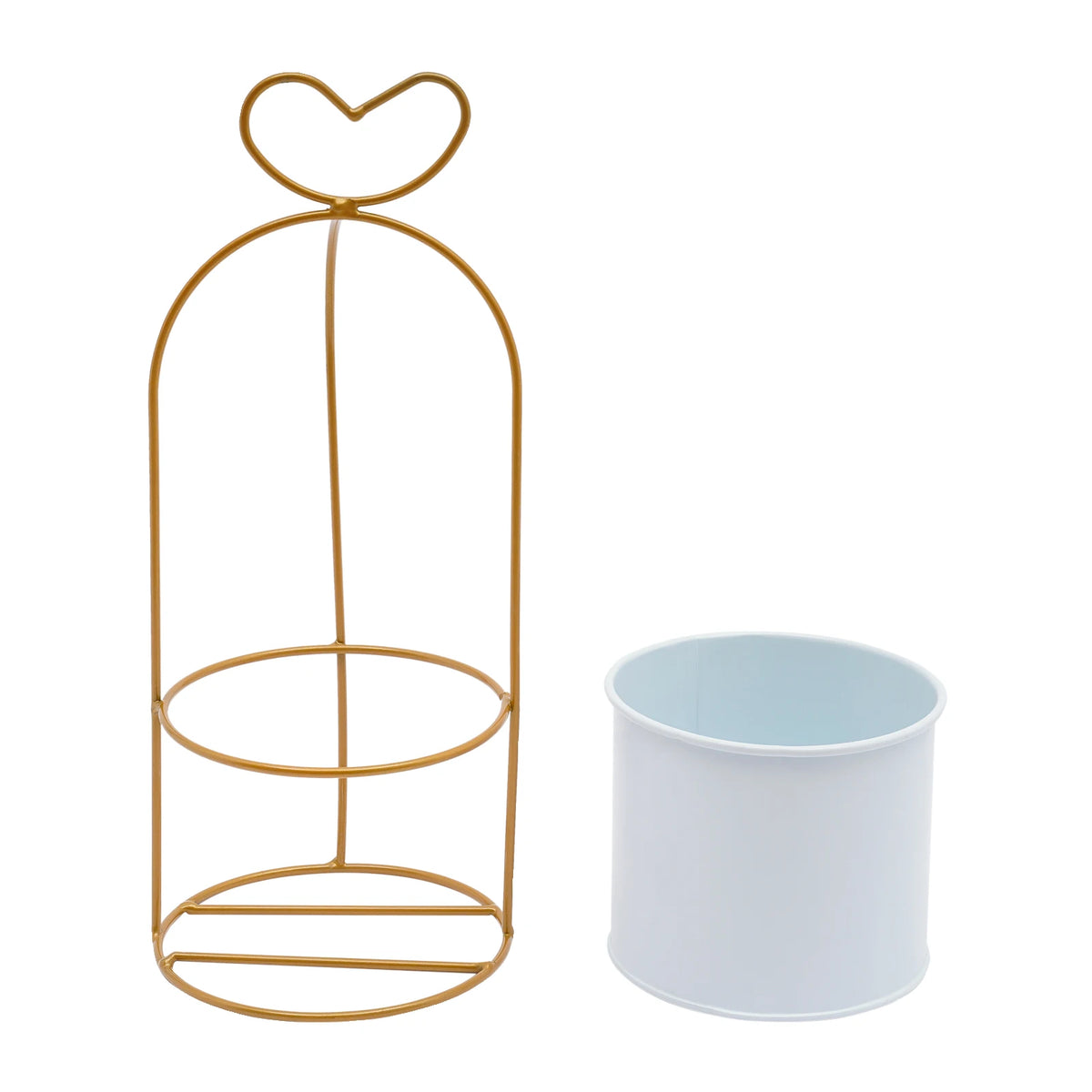 Modern Geometric Metal Frame Flower Vase Set for Tabletop Decor