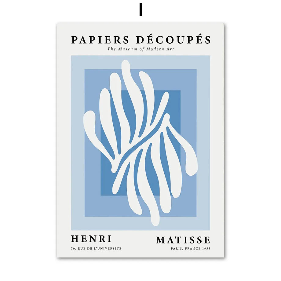 Abstract Matisse Coral Leaf Canvas Painting Poster for Home Decor