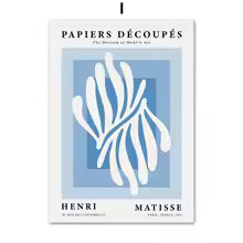 Abstract Matisse Coral Leaf Canvas Painting Poster for Home Decor