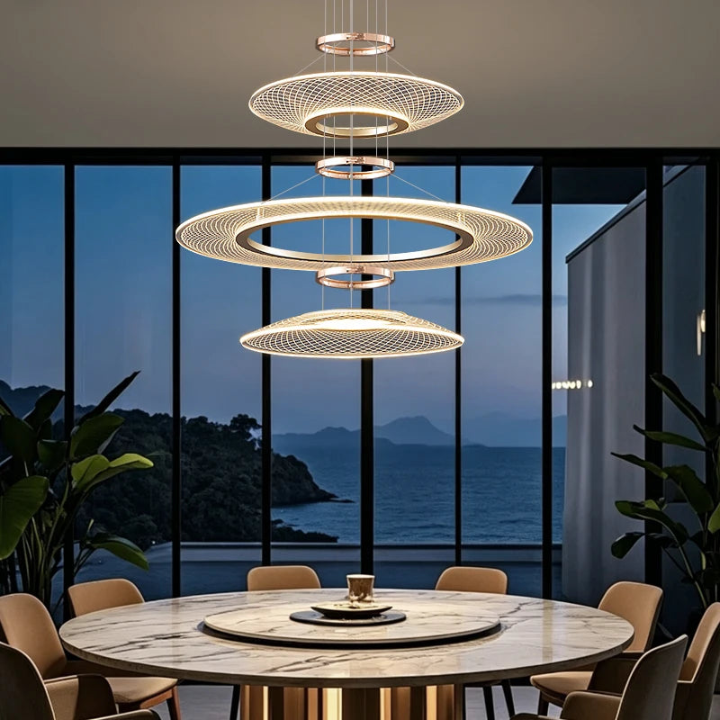 Modern Acrylic Pendant Light for Living Room Dining Table Chandelier LED Hanging Lamp Home Decor Easy Installation