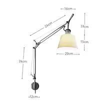 Adjustable Aluminum Wall Lamp Modern Foldable Long Swing Arm Sconce Telescopic Bedside Study Reading Light